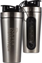 Pulver Premium RVS Shakebeker - Proteïne en Eiwit Shaker & - Shake beker - BPA Vrij - 1000 ml - Shaker - Silver