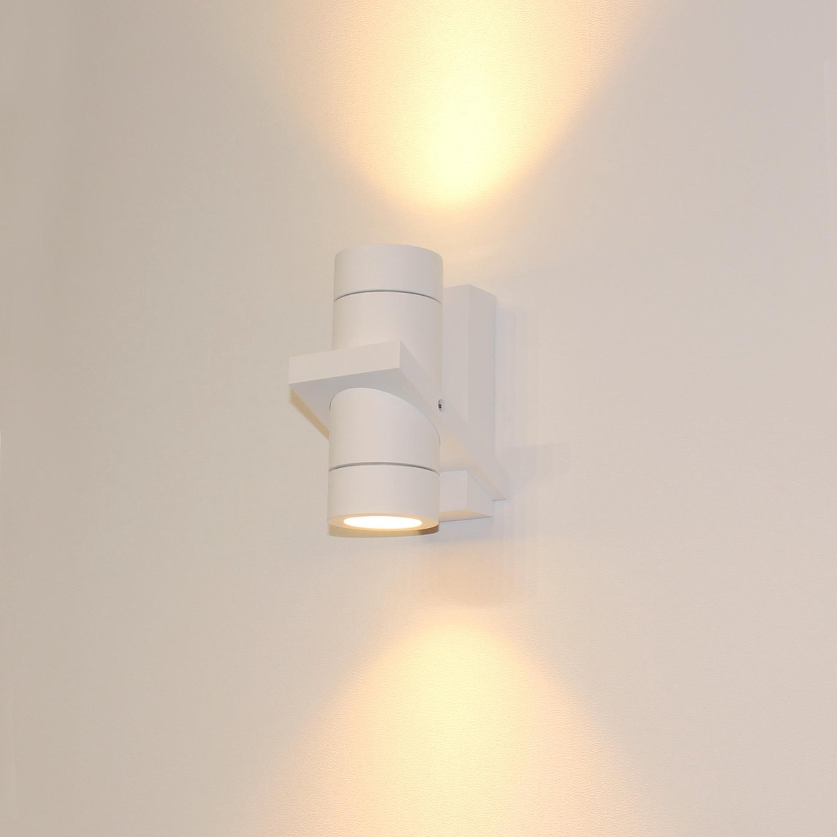 Wandlamp Double Wit - 2x GU10 - IP54 - Dimbaar > spots verlichting wit | wandlamp buiten wit | wandlamp binnen wit | wandlamp hal wit | wandlamp woonkamer wit | wandlamp slaapkamer wit | led lamp wit | sfeer lamp wit