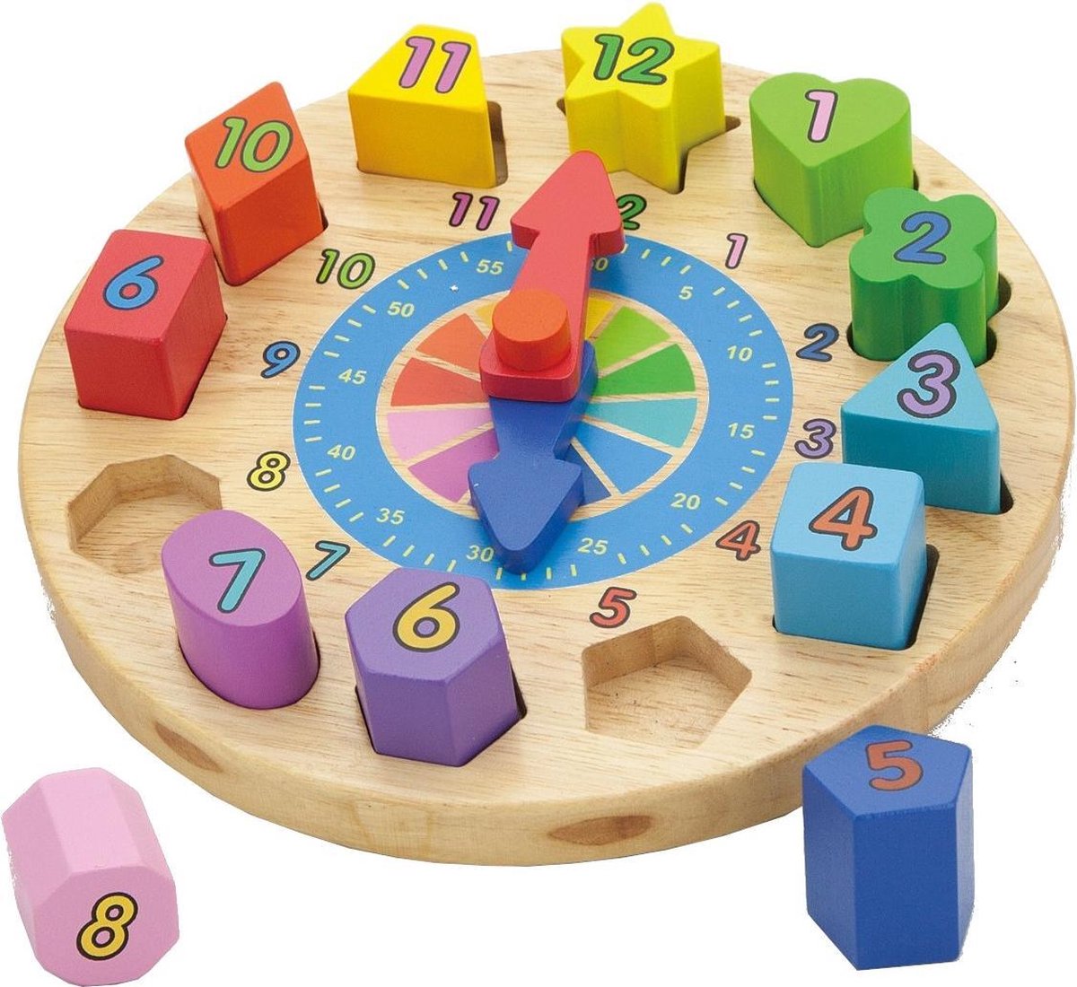 Viga Toys - Puzzelklok met geometrische vormen