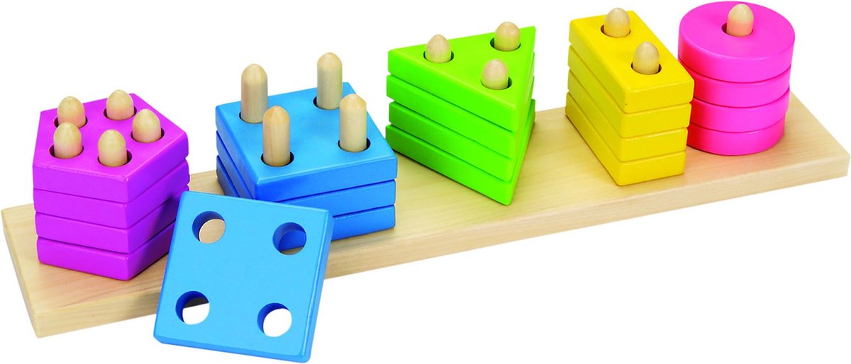 Sorteerspel: KLEUREN en VORMEN 35x7,5x7cm, 20-delig, in doos
