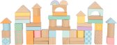 Pastel houten bouwblokken - 50 stuks - Houten speelgoed vanaf 1 jaar