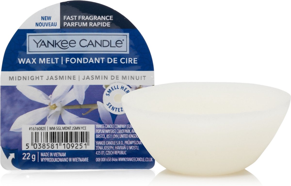 Yankee Candle Midnight Jasmine - Wax Melt - 8 branduren Wit