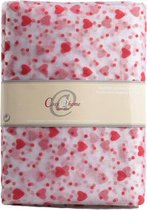 Organza Stof - Decoratiestof - 1.5x2m - Wit - Rode Hartjes