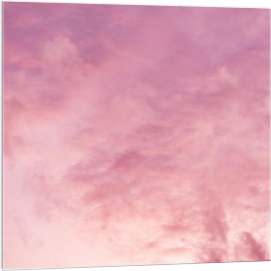 Acrylglas - Mooie Roze Wolken - 100x100cm Foto op Acrylglas (Met Ophangsysteem)