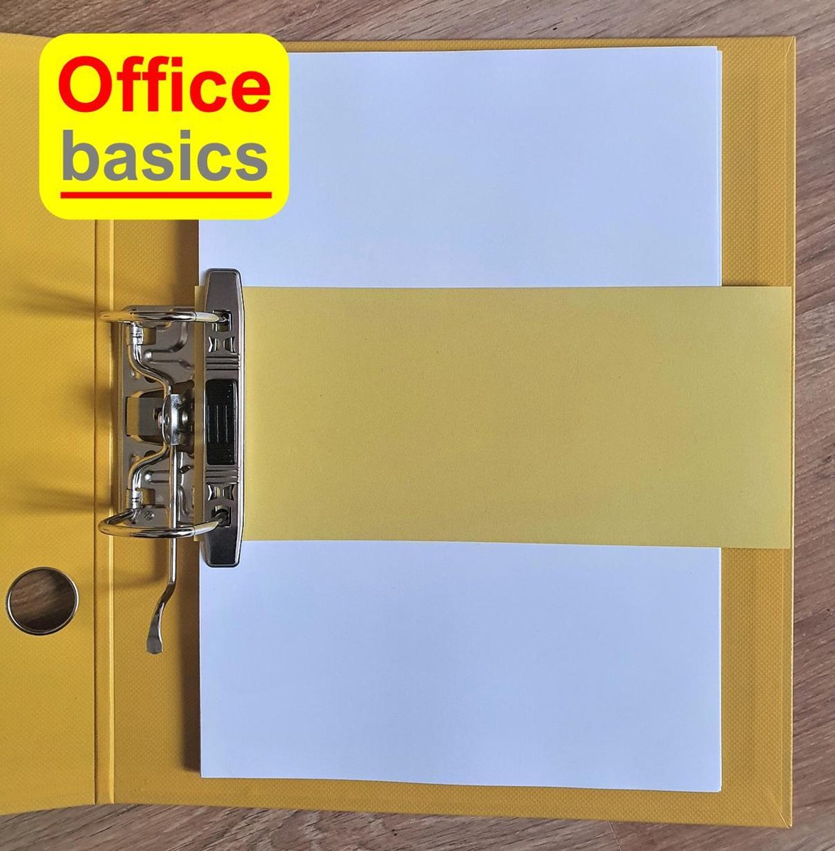 Office Basics Scheidingsstrook - tabbladen - gerecycled karton - geel - 240x105mm recht - set 100 stuks