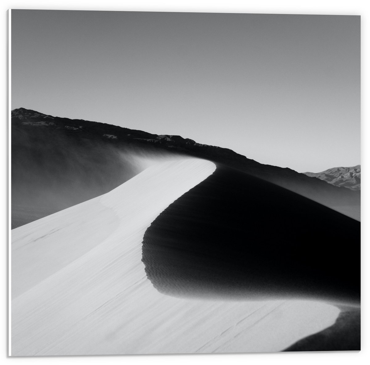 KuijsFotoprint Forex - Zandheuvels in de Woestijn (zwart/wit) - 50x50cm Foto op Forex