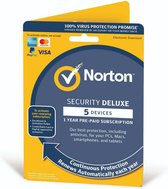 Norton Security Deluxe - 5 Apparaten - 1 Jaar - Beveiligingssoftware - DE