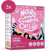 Cature Odour Control Plus Kattenbakvulling van natuurlijk hout - 3 x 2.4 kg