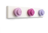 LEGO Iconic Wandhanger Kapstok - Licht Roze, Donker Roze, Licht Paars - 33,4x6,5x4,5cm - Polypropyleen