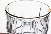 Tumbler whiskeyglazen - 300ML - set van 6 - patroon met gouden rand - luxe design - glas - kristal - vaatwasserbestendig