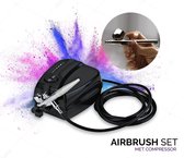 airbrush set met compressor - compleet met pistool houder ( geen verf inbegrepen )