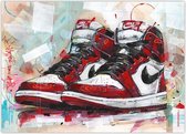 Passionforart.eu Poster - Nike Air Jordan Chicago Canvasdoek - 70 X 50 Cm - Multicolor