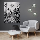 Luxe Canvas Schilderij LV Paint | 100x75 | Woonkamer | Slaapkamer | Kantoor | Louis | Design | Art | Modern | ** 4CM DIK! 3D Effect**