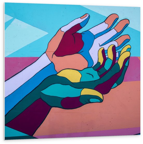 Forex - Kunst met Gekleurde Vlakken  - 100x100cm Foto op Forex