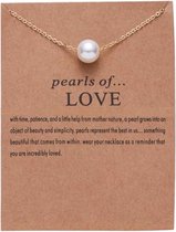 Pearls Of Love Ketting - Parel hanger aan ketting - Geluksketting - Pearls