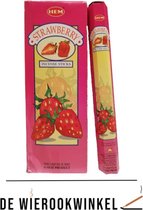 De Wierookwinkel – Doos - Wierook - Aardbei - Strawberry - Aardbei Wierook - Wierookstokjes Aardbei - (HEM) - Wierooksticks - Incense sticks - 6 Kokers - 120 Stokjes
