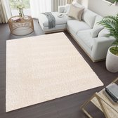 Tapiso Versay Vloerkleed Hoogpolig Shaggy Modern Creme Tapijt Maat- 80x150