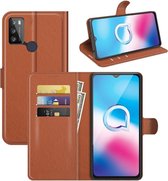 Book Case - Alcatel 1S / 3L (2021) Hoesje - Bruin