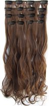 Clip in hair extensions 7 set wavy bruin - 8#