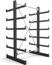 STIER draagarm planken - 3 panelen - 6 niveaus - 390x200x50 cm