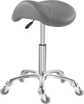 Zadelkruk - Zinaps Saddle Kruk voor Massage Clinic Spa Salon Snijden Zadel Rolkruk met wielen Hoogte Verstelbaar (Grijs) (WK 02128)
