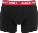 Zwarte boxershorts met rode tailleband met JACK & JONES logo.