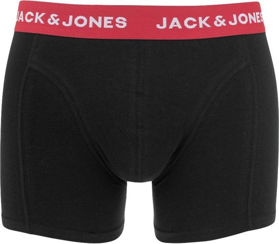 Zwarte boxershorts met rode tailleband met JACK & JONES logo.