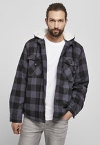 Brandit Jacke Lumberjacket hooded in Black/Grey-XXXL