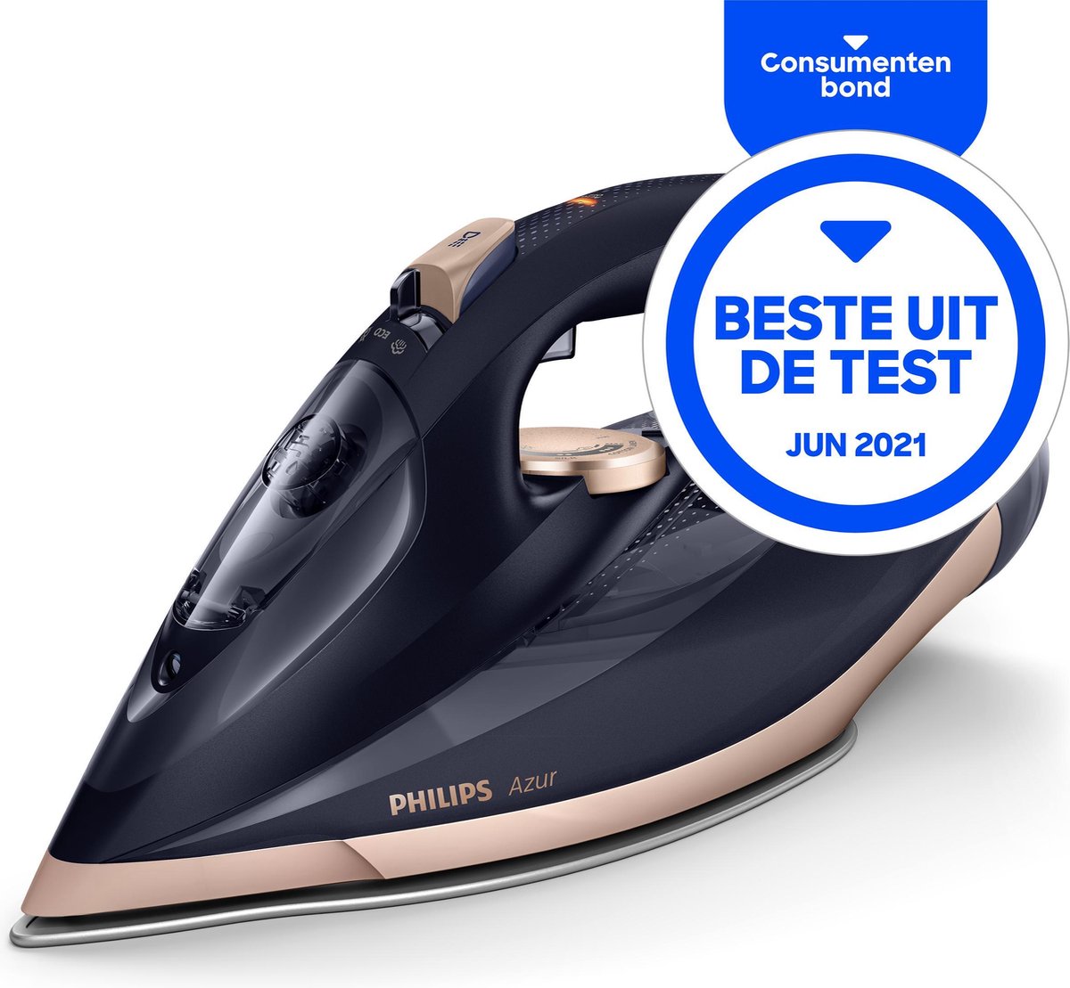 bol.com | Philips GC4909/60 Azur Stoomstrijkijzer 3000W Zwart/Goud