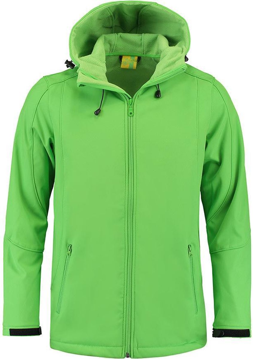 L&S Jas Capuchon Softshell Heren - Mannen - Lime - XXL