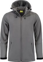 L&S Jas Capuchon Softshell Heren - Mannen - Grijs - 3XL