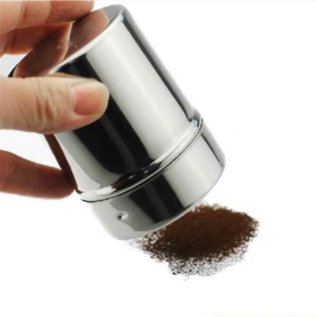 Sinwind Poedersuikerstrooier cacaostrooier met deksel en 16 stuks koffie cappuccino sjablonen, 2 maten roestvrij staal strooier voor cappuccino chocolade suiker kaneel meel zout kruiden