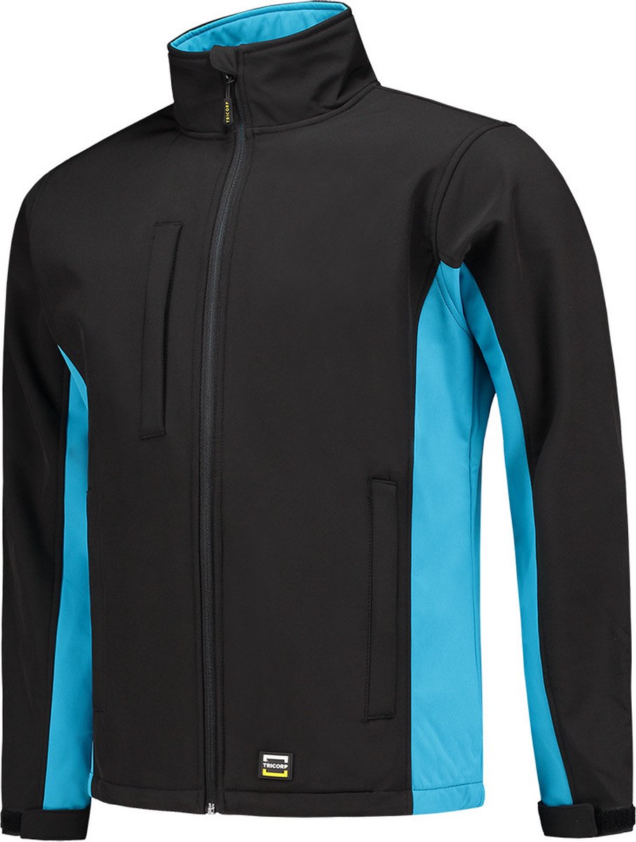 Tricorp Softshell Bicolor 402002 - Mannen - Zwart/Turquoise - L