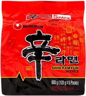 Nongshim Spicy Shin Fenêtres - Nouilles coréennes instantanées Gourmet Nongshim Shin Fenêtres (5x120g)