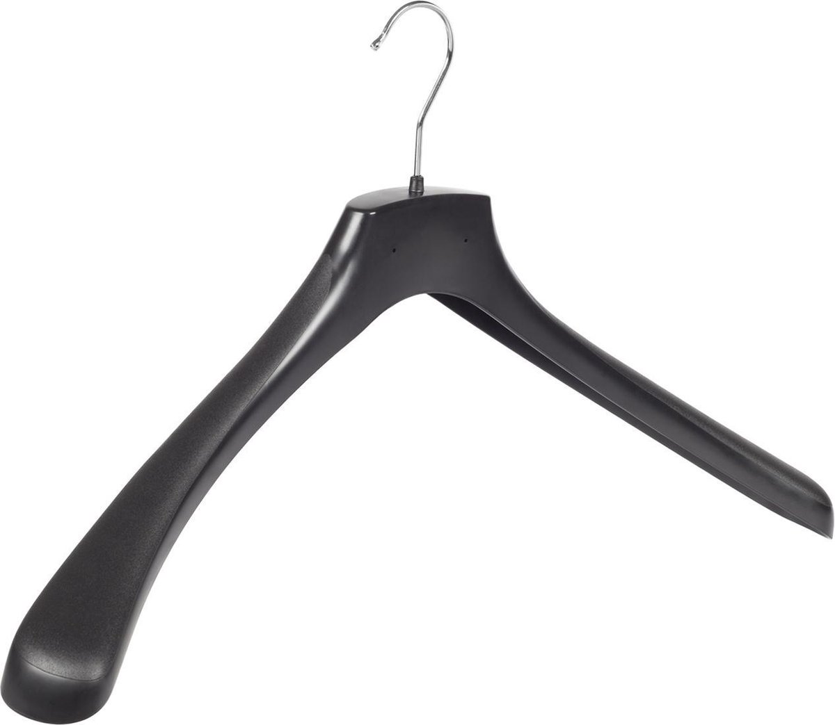 De Kledinghanger Gigant - 10 x Mantelhanger / kostuumhanger kunststof zwart met schouderverbreding, 55 cm