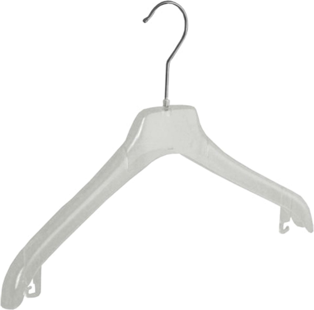 De Kledinghanger Gigant - 10 x Mantelhanger / kostuumhanger kunststof transparant met schouderverbreding, 38 cm