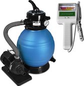 Zandfilter met Pomp 10 m³/h – Zwembadfilter Filtersysteem Watertester pH Chloor