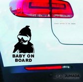 Jumada's Baby On Board Sticker - Autocollant Voiture Autocollant Bébé Voiture - Autocollant Voiture Zwart - 14x10cm
