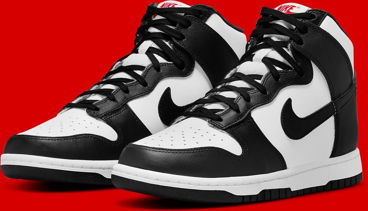 Nike Dunk Hi Retro Panda, White/Black-University Red, DD1399 103, EUR 44.5  | bol.com