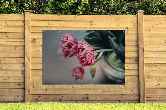 Décoration murale Fleurs - Tulipes - Rose - 180x120 cm - Poster jardin - Toile jardin - Poster extérieur