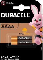 Duracell AAAA Batterijen Long Life - 1xPak inhoud 2 stuks AAAA batterijen