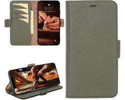 Bouletta geschikt voor iPhone 13 Pro lederen BookCase hoesje - Andalusian Green