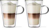 Glasrijk® latte macchiato glazen - 400 ml - 2 stuks - Theeglazen - dubbelwandige glazen - latte macchiato glazen dubbelwandig - latte glazen - Koffieglazen - Cappuccino glazen
