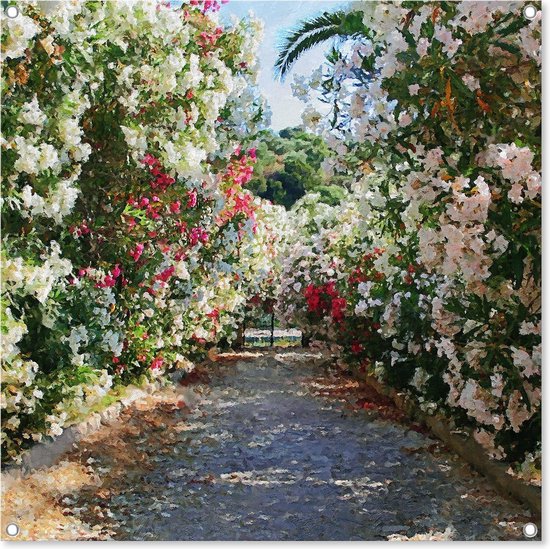 Graphic Message - Jardin Poster - Jardin Fleur Fleurs - Jardin Plein air Tissu - extérieur - Affiche clôture