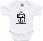 Papa ik heb dorst tekst baby rompertje wit jongens en meisjes - Kraamcadeau/babyshower cadeau - Babykleding 56 (1-2 maanden)