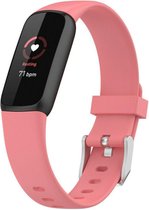 Siliconen Smartwatch bandje - Geschikt voor Fitbit Luxe siliconen bandje - roze - Strap-it Horlogeband / Polsband / Armband - Maat: Maat S