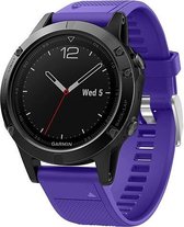 Horlogebandje Geschikt voor Garmin Fenix 5 / 5 Plus / Forerunner 935 / Approach S60  paars - Siliconen - Horlogebandje - Polsbandje - Bandjes.nu - Polsband