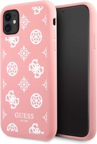 Guess Silicone Backcase Wit Peony Geschikt Voor iPhone 11 Roze