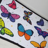 Speelkleed gekleurde vlinders 195 x 145 - LiefBoefje - Speelmat - Groot Speelkleed - Speelkleed baby - Speeltapijt - vloerkleed baby - Babymat XL - 100+ Liefboefje speelkleed designs