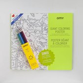 Fairplace OMY kleurposter Dinos + pop kleurpotloden